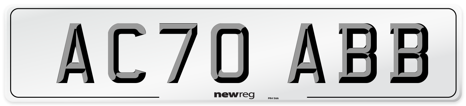 AC70 ABB Number Plate from New Reg